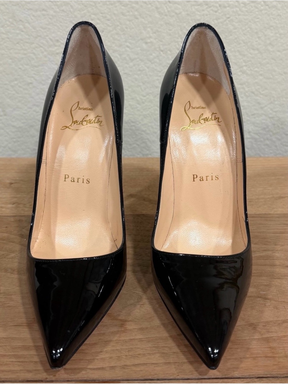 Christian Louboutin Black Patent Leather Pointed Pumps
